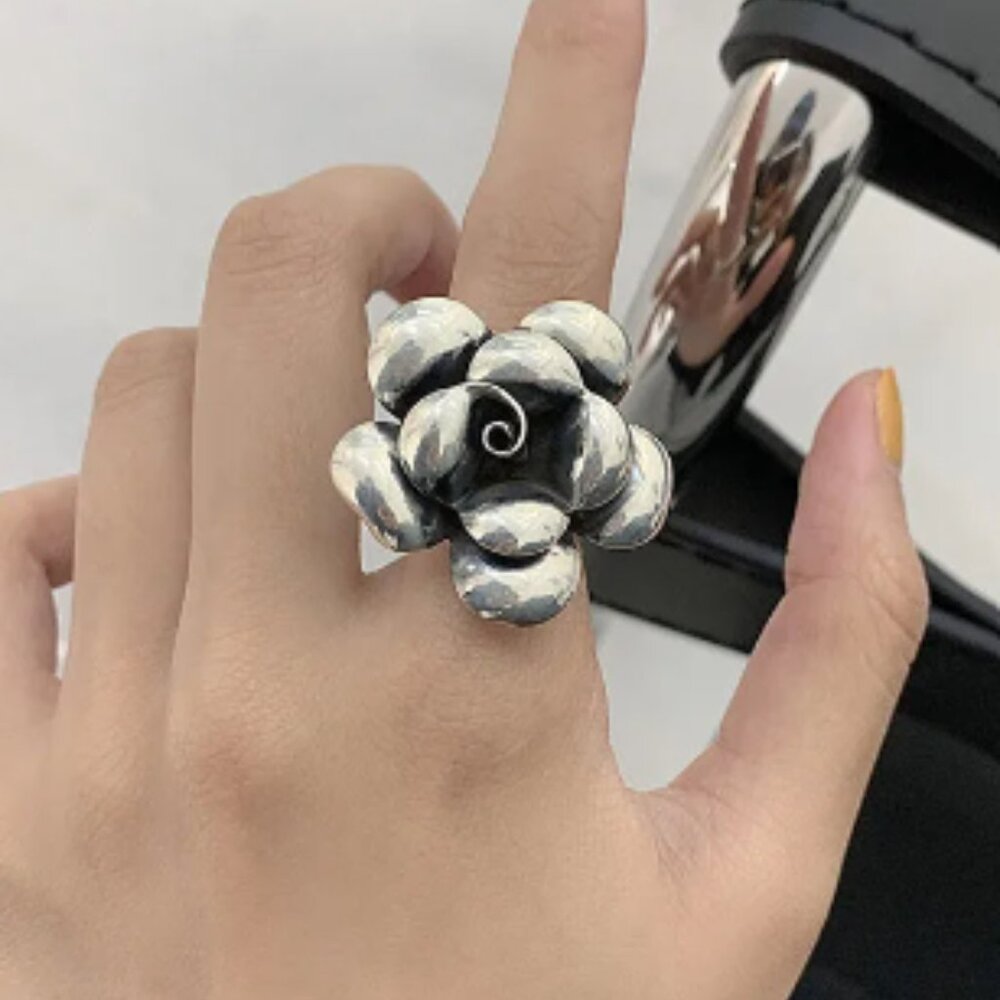 SKS Silver Boho Rose Ring